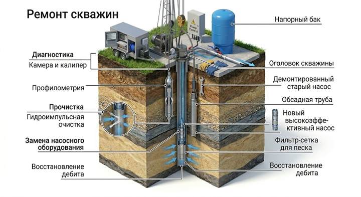 Ремонт скважин в Пущине